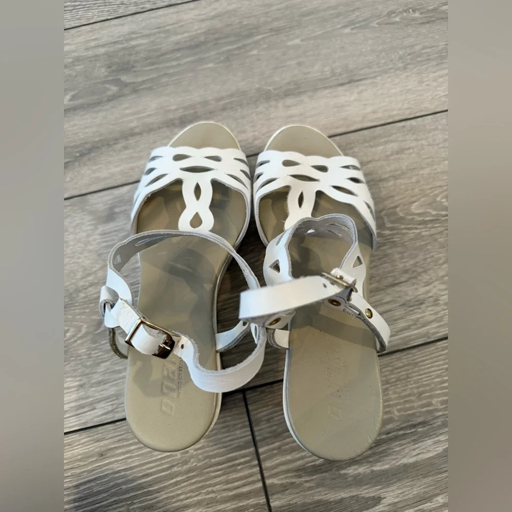 Italian White Leather Wedge Sandals | Summer | EU 36 / US 6